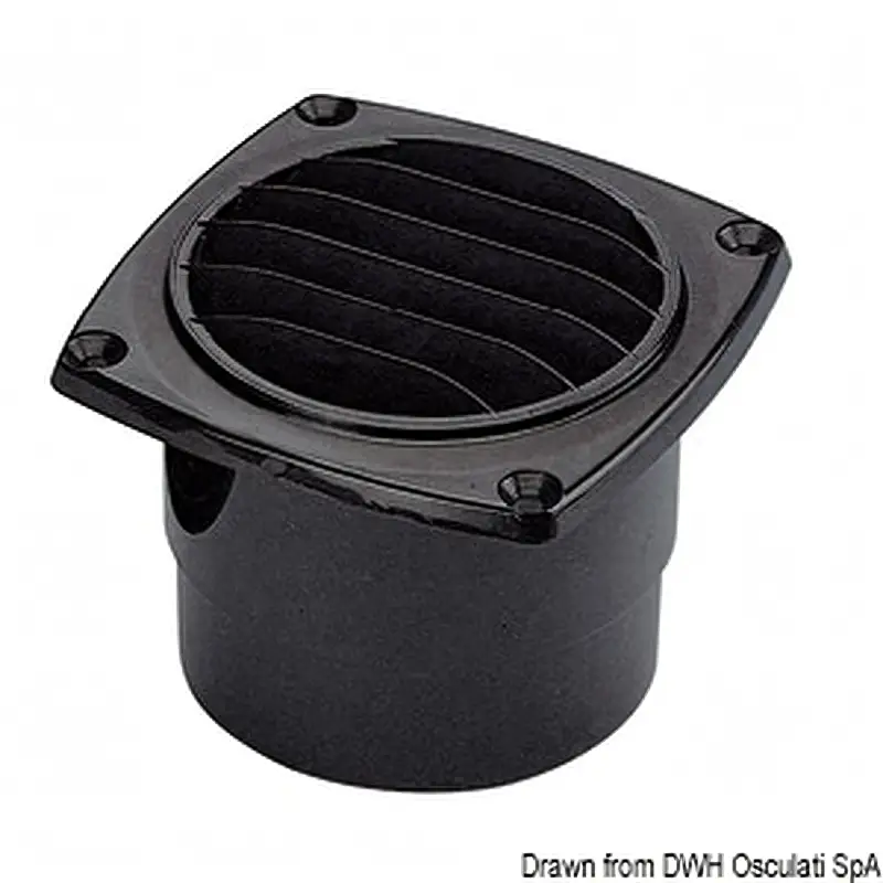 Presa d'Aria con Collare Dritta in ABS Nera per Ventilazione Nautica Ultime Pezzi
