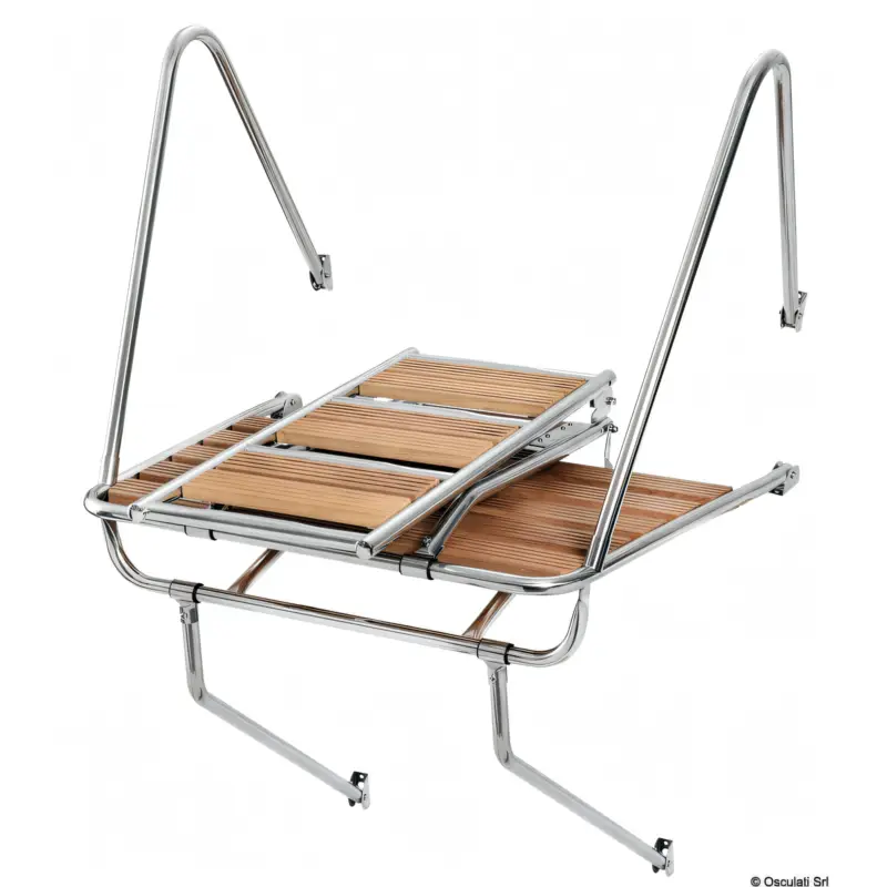 Plancetta con Passerella Grande in Acciaio Inox Ø 25 mm – Grigliato in Iroko Prezzo Scontato