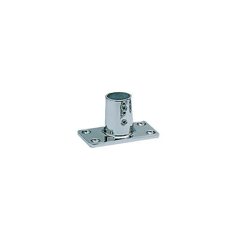 Ultimissimo Modello Base inox rettangolare microfusa 90° x tubo 25 mm.