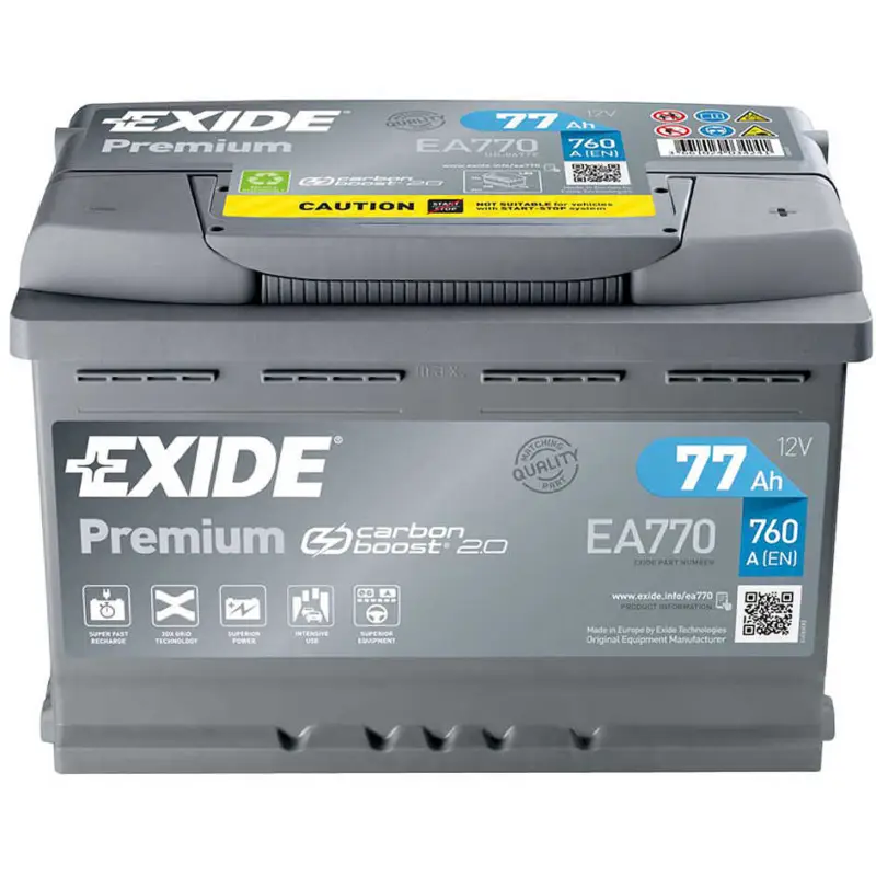 Batteria Exide Premium EA770 77 Ah Compra Oggi Stesso