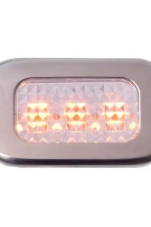 Luce di cortesia stagna a LED gialli cornice inox Spedizione Espresso