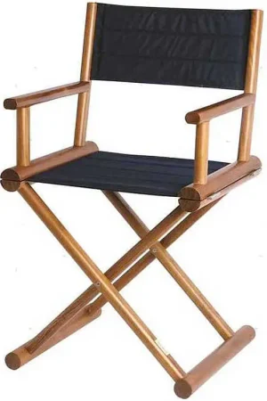 Sedia pieghevole regista MB in teak - Blue navy Prezzo Ridotto