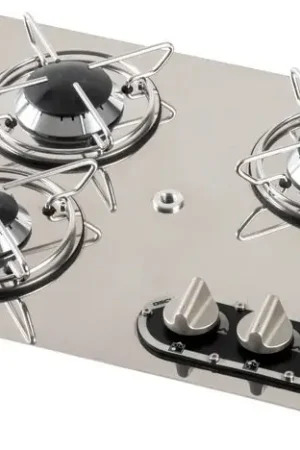 Compra Adesso Piano cottura ad incasso acciaio inox 3 fuochi e fermapentole