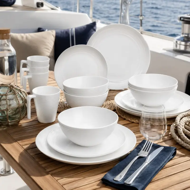Set Stoviglie melamina "Seramika White" Spedizione Espresso