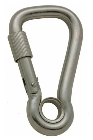 MOSCHETTONE LARGO D8MM CON OCCHIO E GHIERA ACCIAIO INOX 316 Economico