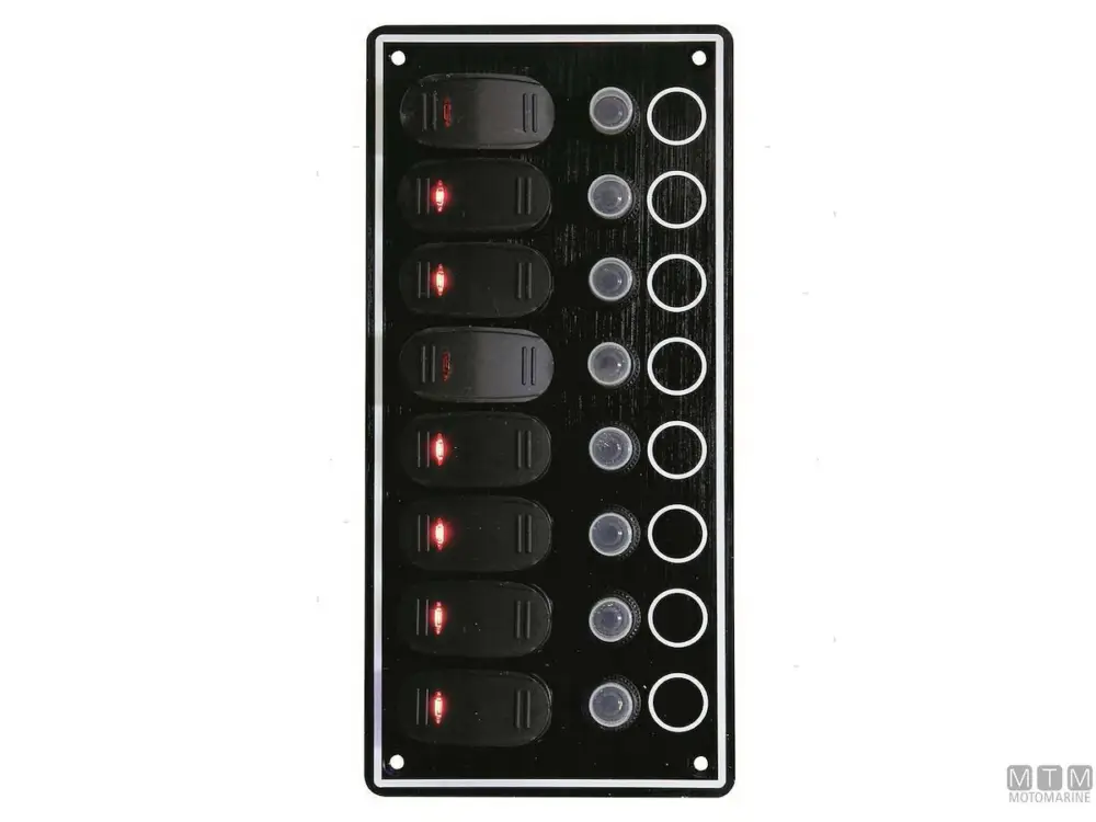 PANNELLO IN ALLUMINIO CON INTERRUTTORI BASCULANTI 7+1 POSIZIONI Consegna Rapida
