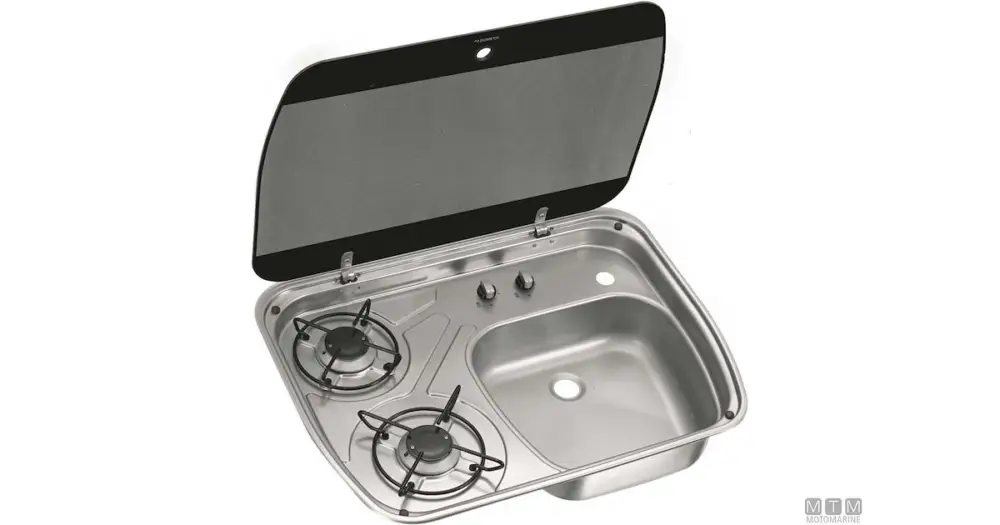 PIANO COTTURA CON LAVELLO DOMETIC 600X445MM INOX 18/8 Prezzo Ridotto