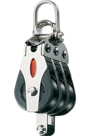 Ronstan Serie 20 BB Bozzello Triplo con Arricavo - Diametro Puleggia 20mm, Carico Massimo 400kg, Struttura in Acciaio Inox e Guance in Fibra di Nylon, Ideale per Derive e Catamarani Saldi