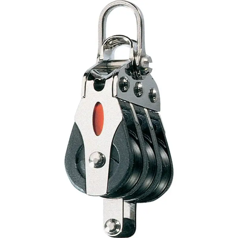 Ronstan Serie 20 BB Bozzello Triplo con Arricavo - Diametro Puleggia 20mm, Carico Massimo 400kg, Struttura in Acciaio Inox e Guance in Fibra di Nylon, Ideale per Derive e Catamarani Saldi