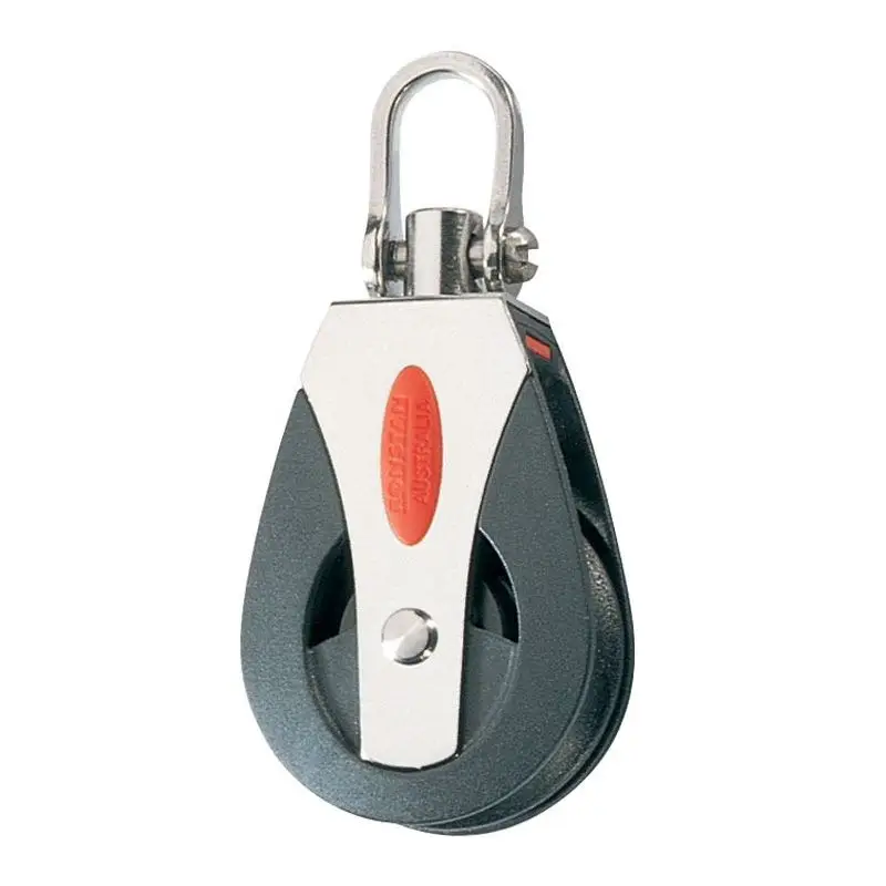 Compra Oggi Stesso Bozzello Singolo Girevole Ronstan Serie 40 BB con Grillo - Diametro Puleggia 40mm, Carico Max 350kg, Struttura in Acciaio Inox e Guance Rinforzate in Fibra di Nylon