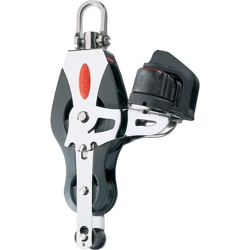 Occasione Bozzello Doppio a Violino Ronstan Serie 40 BB con Arricavo e Strozzascotte - Carico di Lavoro 350kg, Pulegge da 40+24mm, Struttura in Acciaio Inox, Ideale per Nautica e Vela