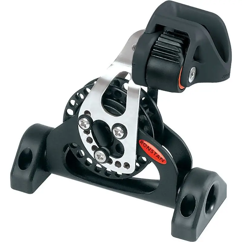 Bozzello Ratchet Ronstan Serie 60 Pivoting Low Lead con Strozzascotte - Puleggia 60mm, Portata 250kg, Carico di Rottura 1370kg, Peso 285g Economico