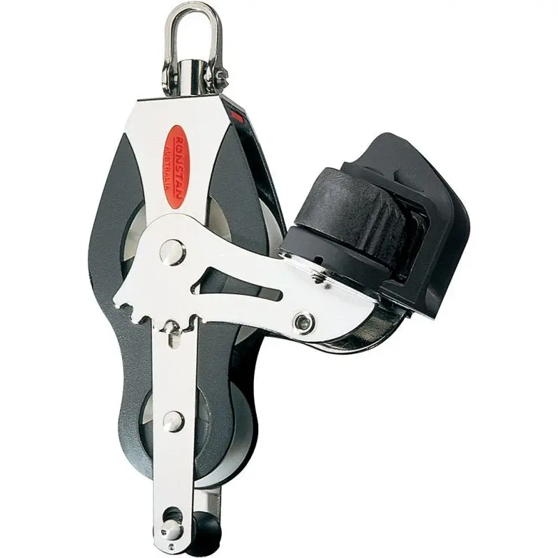 Di Tendenza Bozzello Doppio a Violino Serie 50 AP con Arricavo e Strozzascotte Ronstan - Carico di Lavoro 750 kg, Puleggia Auto Lubrificante, Ideale per Barche oltre 10m