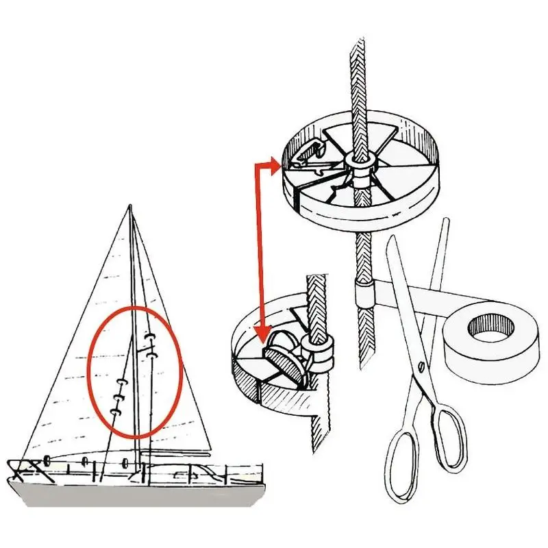 Offerta Lampo Coppia Rotelle di Protezione Sailguard in Nylon Bianco - Installazione Rapida senza Staccare le Sartie - Osculati - Confezione Espositiva con Due Rotelle