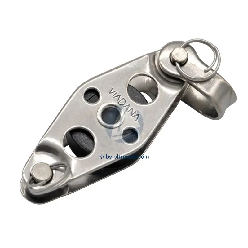 Bozzello a Violino Ø25mm con Puleggia e Arricavo Smontabile Viadana - Carico Rottura 650kg, Peso 32gr, Scotta Massima 8mm Nuovo Arrivo