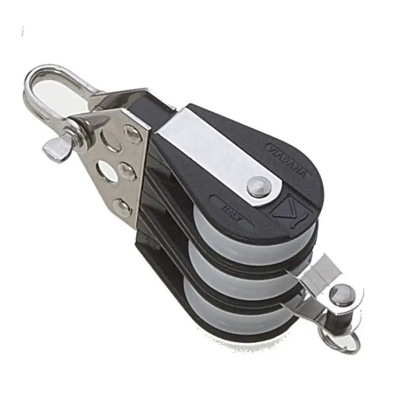 Bozzello Viadana Ø34mm triplo con arricavo - Cuscinetti in acciaio inox, carico di lavoro 300 kg, scotta massima 8mm, carico di rottura 800 kg Prezzo Scontato