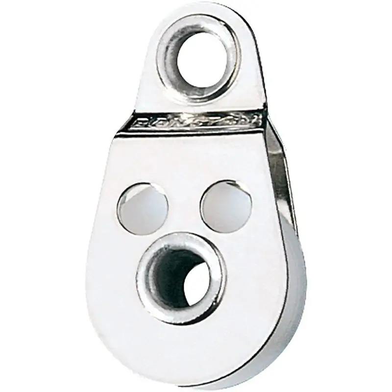 Esclusivo Bozzello Singolo Piano con Occhio Ronstan Series 20 - Puleggia 20 mm, Carico Massimo 150 kg, Guance in Acciaio Inox, Peso 10 g