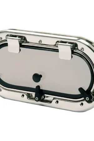 Quantità Limitata Oblò Bomar Inox Ovale 400 x 200 mm - Acciaio Inox AISI 316 Lucidato a Specchio con Zanzariera e Fissaggio Rapido per Barche
