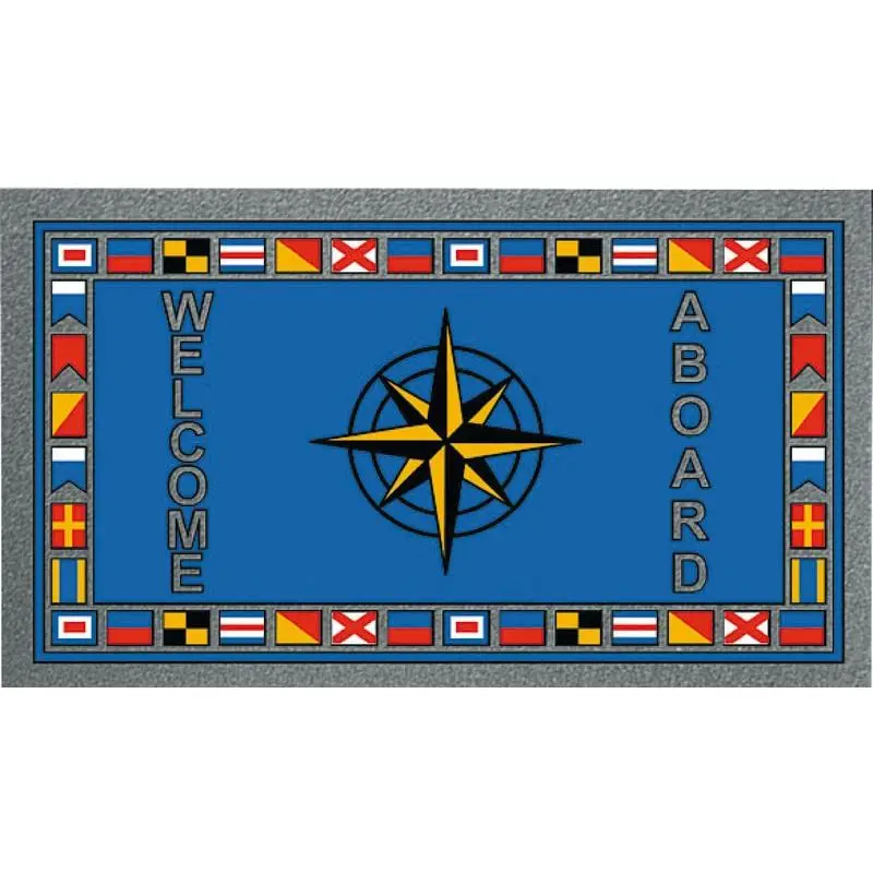 Zerbino Format Rosa dei Venti 40 x 68 cm - Zerbino Resistente agli Agenti Atmosferici in Poliuretano Espanso con Strato Morbido Velure Must-Have