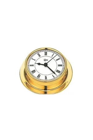 Economico Orologio Barigo Tempo con Cassa in Lamiera Stampata Lucidata a Specchio e Dorata - Ideale per la Nautica e gli Amanti della Vela