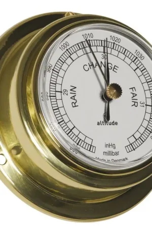 Compra Online Barometro Altitude Serie 842 in Ottone Lucido e Zaponato per Nautica e Vela - Strumento di Precisione per Misurazione della Pressione Atmosferica