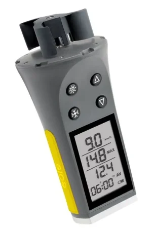 Anemometro portatile Skywatch Eole-Meteos con retroilluminazione, rilevazione velocità istantanea, media e massima del vento, stagno e galleggiante, protezione elica. Offerta Limitata