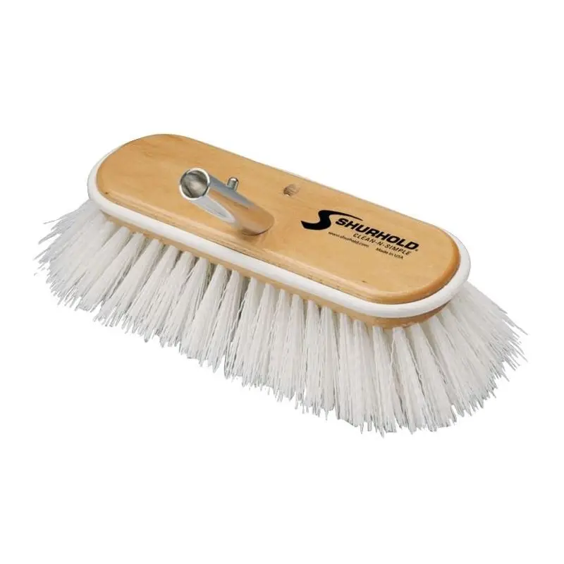 Spazzolone Nautico Shurhold con 10 Fibre Dure Bianche - Struttura in Legno Marino e Attacco Angolato in Alluminio disponibile in 2 Dimensioni Offerta Speciale