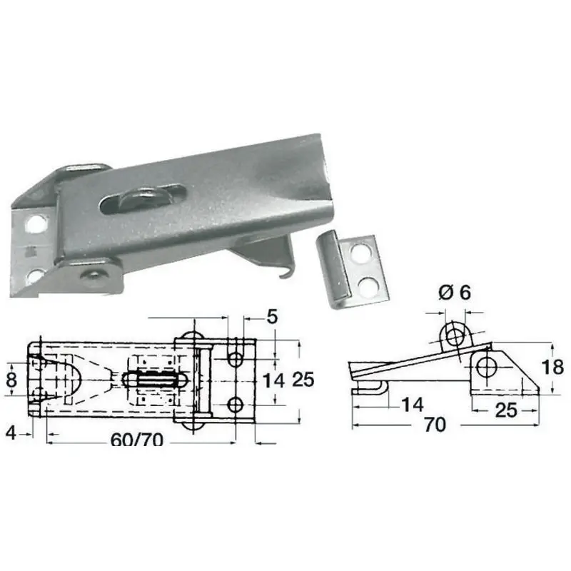 Subito Disponibile Chiusura a leva regolabile in acciaio inox 70x25mm con porta lucchetto per barche e nautica - Ottima per la sicurezza delle imbarcazioni