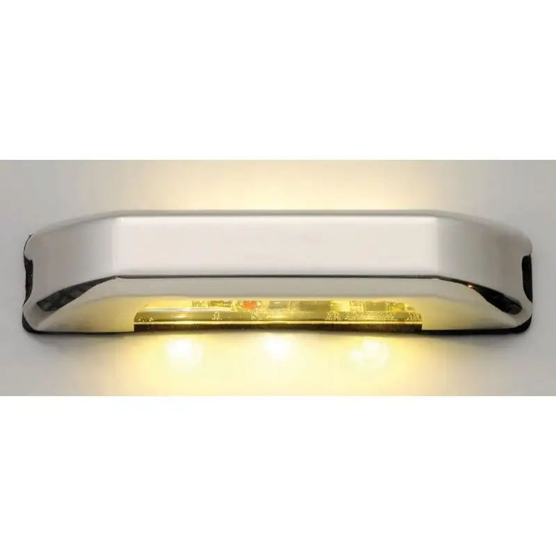 Luce di cortesia blu 4 + 4 LED con finitura in acciaio inox lucidato e lente in policarbonato, fissaggio con viti nascoste - Osculati Acquista Ora