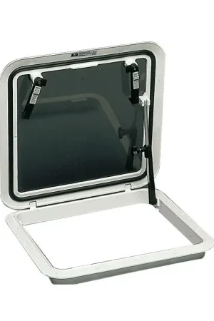 Occasione Imperdibile Passouomo Bomar Flushdeck Nero 394 x 521 mm in Policorbonato con Cristalli Fumé e Sicurezza a Scatto - Contro Flangia Inclusa