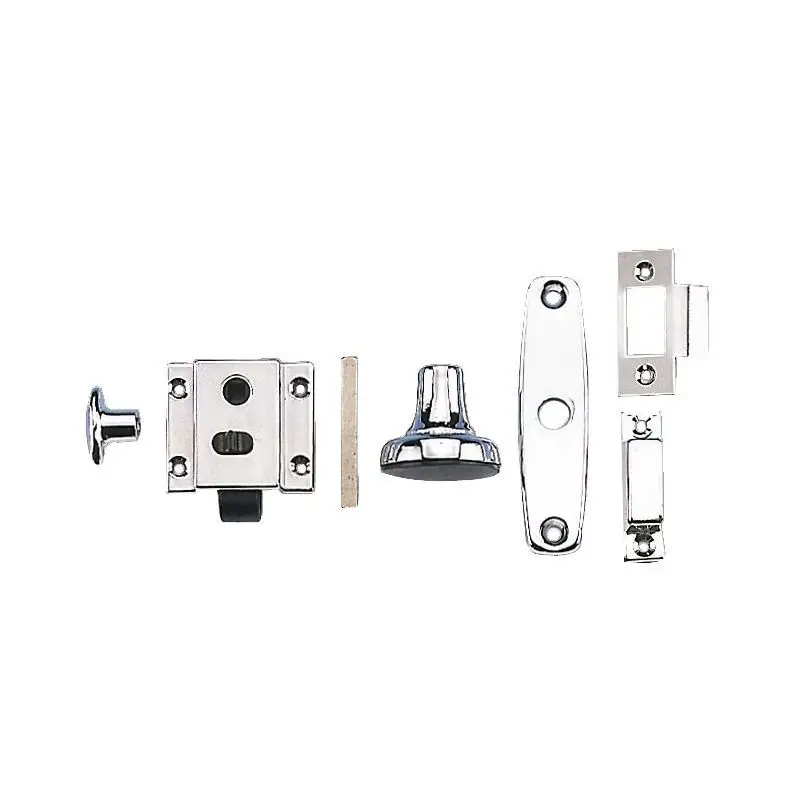 Serratura Maniglia Sporgente in Ottone Cromato e Nylon Cromato con Acciaio Inox - Perfetta per WC e Cabine Nautiche Prezzo Ridotto