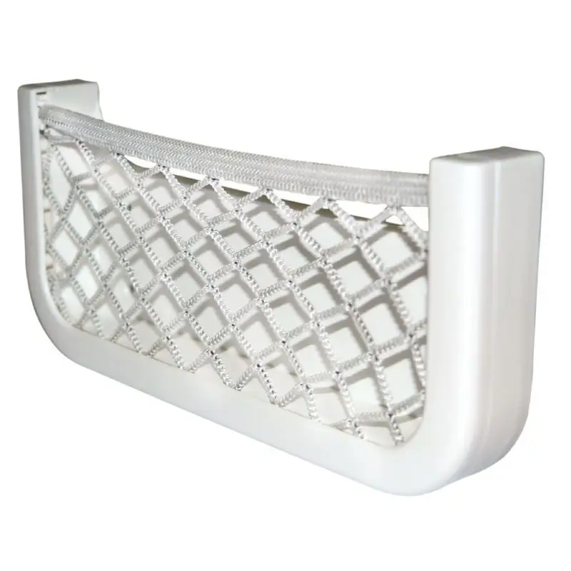 Rete Portaoggetti Nautica 250 x 115 x 30 mm con Telaio in ABS Bianco e Rete Elastica in Nylon - Fissaggio Autoadesivo o con Viti Nuova Collezione