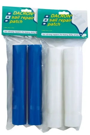 Compra Online Kit Riparazioni Tessuto Bianco PSP Marine Tapes - 2 Rettangoli Autoadesivi da 24 x 37 cm per Vela e Nautica