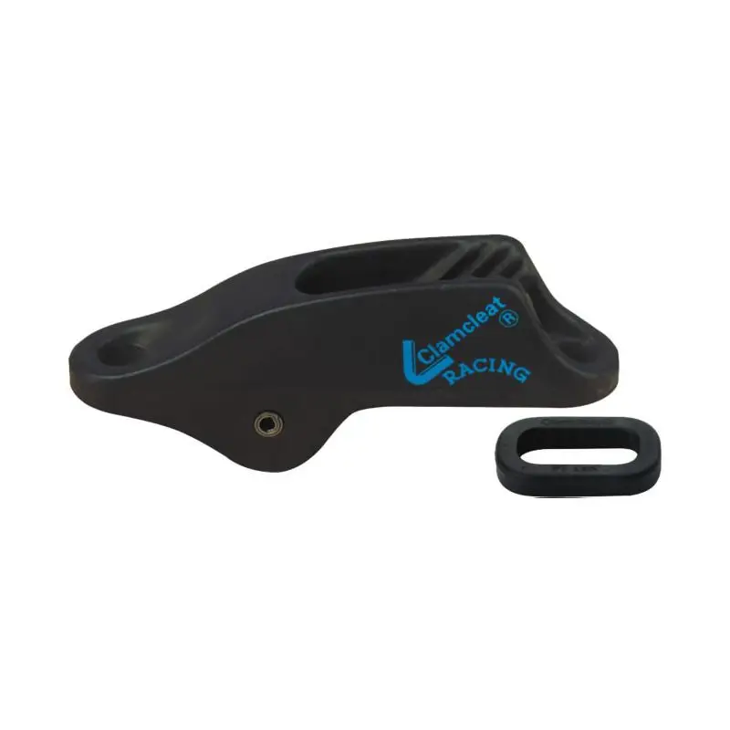 Saldi Chiuso da trapezio con puleggia bassa in alluminio anodizzato ClamCleat - Regolatore altezza per trapezio in barca - Cima compatibile 4-8mm - Colore grigio scuro