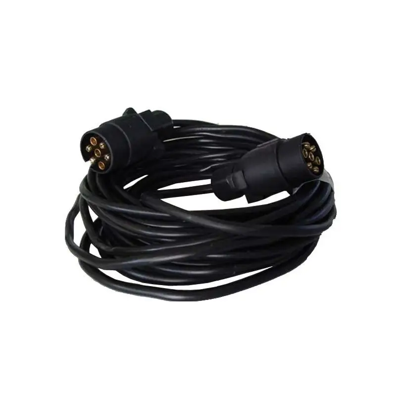 Cavo Prolunga Rimorchio 2 Spine/7 Poli 10 m - Cavo Impermeabile e Resistente per Trasferimento Elettronico tra Veicoli Trainanti e Rimorchi Pagamento Sicuro