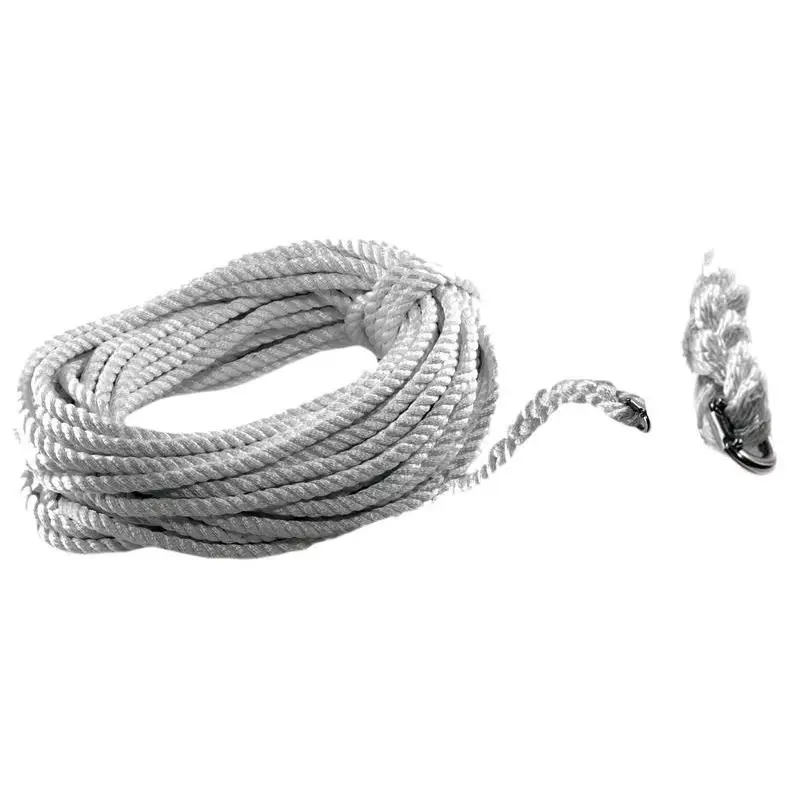 Vendita Finale Cima e Falsamaglia 16 mm per Nautica - Cima a 3 Capi Bianca con Terminale Inox per Verricello