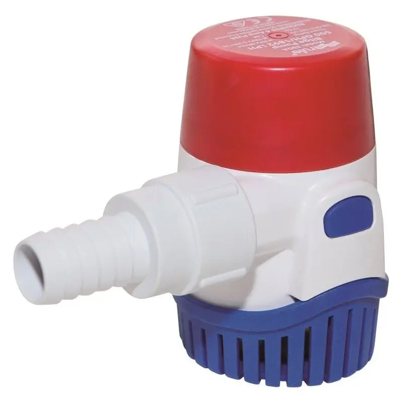 Nuova Collezione Pompa Sentina Rule 500 per Piccole Imbarcazioni - 2.165 l/h - Valvola di Non Ritorno - Uscita Avvitata - Consumo Max 1.8A
