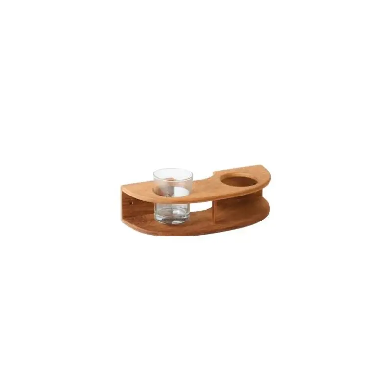 Portabicchiere in teak a parete per barca - 2 posti curvilinei con sede Ø 71 mm Ordina Subito