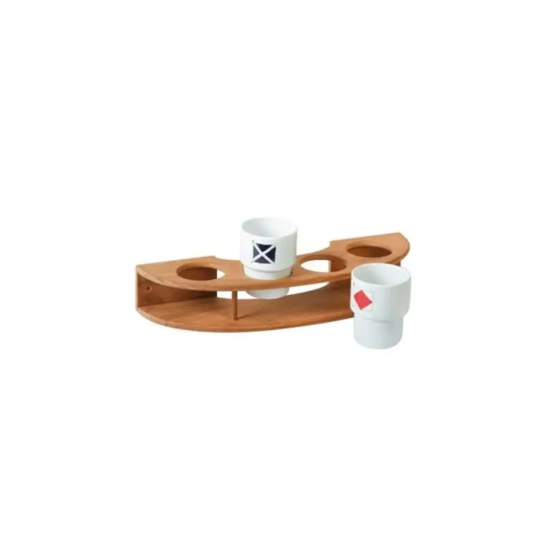 Ordina Subito Portabicchieri in teak a parete per barca, design curvilineo, 4 posti, sede Ø 71 mm.