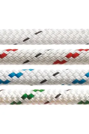 Offerta Speciale Cima bianca MARLOW Doublebraid con segnalino 16 mm - Treccia in poliestere maneggevole ideale per scotte e usi generici