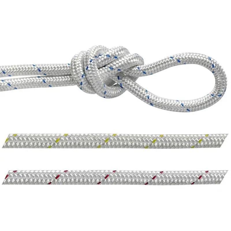 Popolare Treccia in poliestere mm 20 a basso stiramento - Alta resistenza, colore bianco con segnalino colorato, non galleggiante - Vendita a bobina