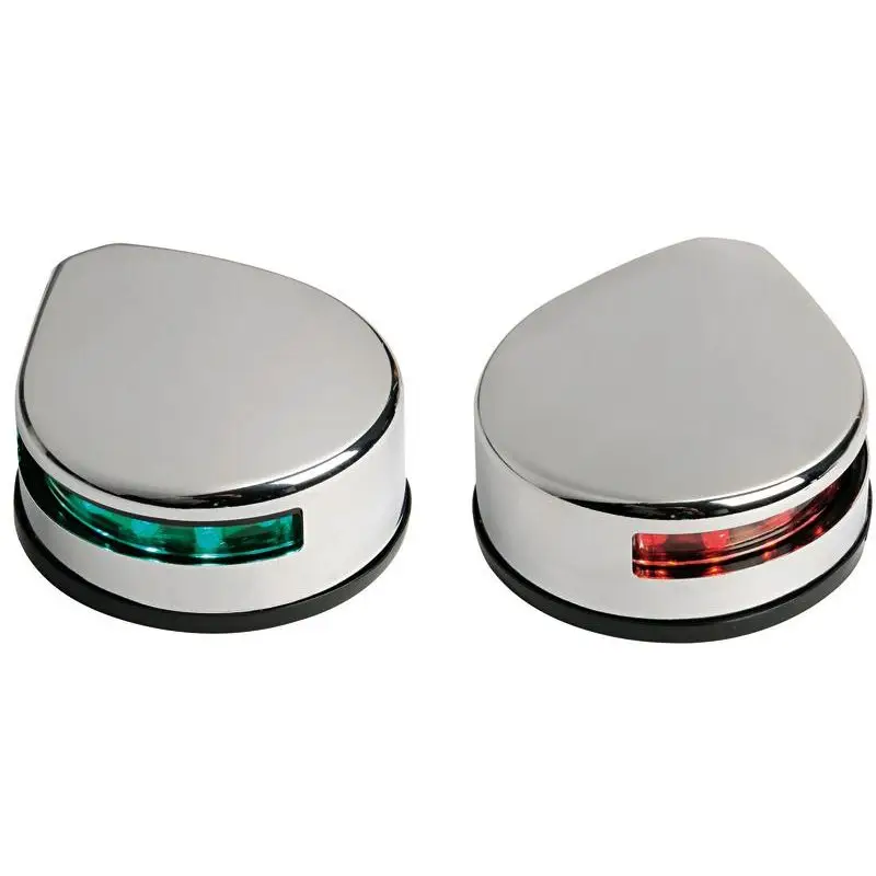 Luci di via Evoled a LED basso consumo in acciaio inox per fissaggio su piano - Fanale laterale inox lucido certificato COLREG72 per imbarcazioni fino a 20 m. Spedizione Espresso