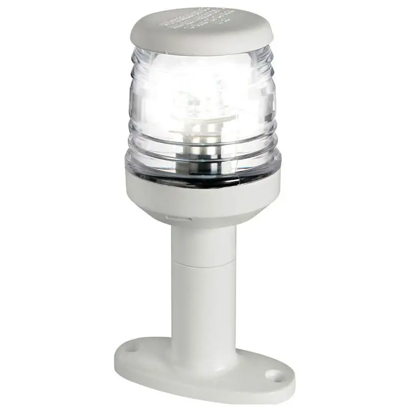Promozione Fanale di Fonda Classic LED 360° con Basetta Bianco - Certificato COLREG 72 per Imbarcazioni sotto i 20 m, Realizzato in Policabonato e AISI 316