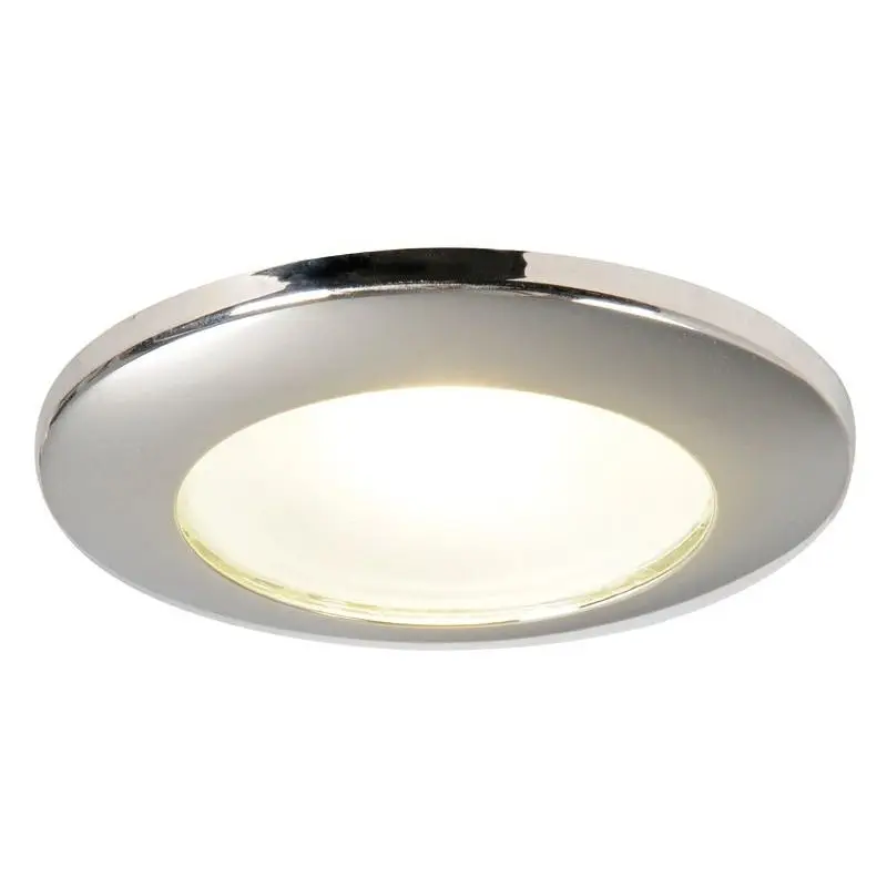 Plafoniera LED da incasso Syntesis in alluminio con ghiera in acciaio inox e sistema di fissaggio a viti nascoste. Ideale per nautica e imbarcazioni. Ultima Occasione