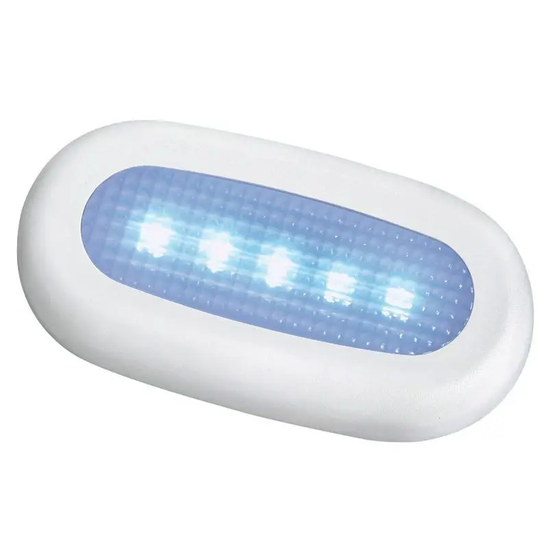 Miglior Prezzo Luce di cortesia LED blu senza incasso stagna in plastica bianca per nautica e barche con 5 LED - Osculati