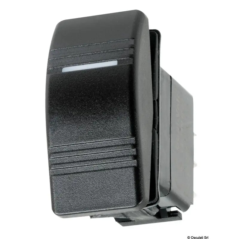 Interruttore a Bascula Marina R Impermeabile ON-OFF-ON con LED - Capacità Max 20A / 12V - Installazione Foro Rettangolare 21,5x36,8 mm Di Tendenza