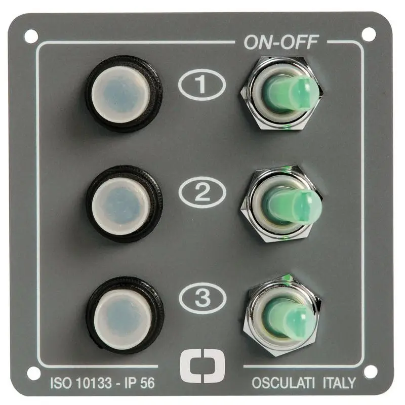 Pannello Elettrico Elite con 6 Interruttori ON-OFF, Grado di Protezione IP56 e Fusibili Automatici in Alluminio Verniciato per Barche e Vela Non Perdere