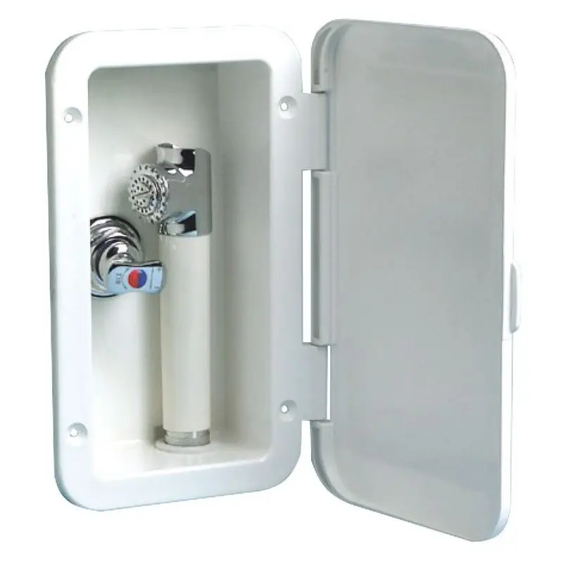 Offerta Speciale Box Doccia Mizar per Imbarcazioni con Doccia a Pulsante e Miscelatore in Ottone Cromato - Tubo PVC 4 m per Montaggio a Parete