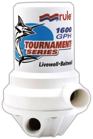 Pagamento Sicuro Pompa Centrifuga RULE Dual-Port per Ricircolo Acqua e Lavaggio Coperta per Barche da Pesca - Soluzione 2 in 1 per Vasche del Pescato e Lavaggio Coperta