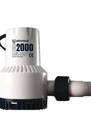 Pompa di sentina ATTWOOD Heavy Duty per usi gravosi, a elevata robustezza, motore ad alta potenza e girante in termoplastica per barche da lavoro. Promo Stagionale
